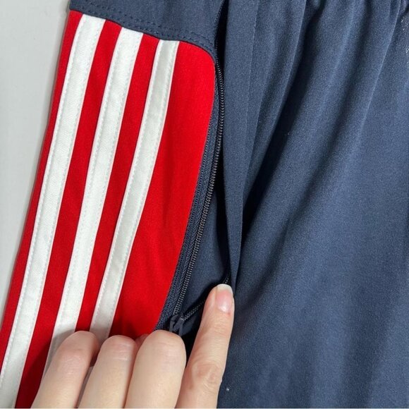 Adidas Mens Size Small Aeroready Athletic Shorts Navy Blue Red 3 Stripes NEW - Picture 5 of 14